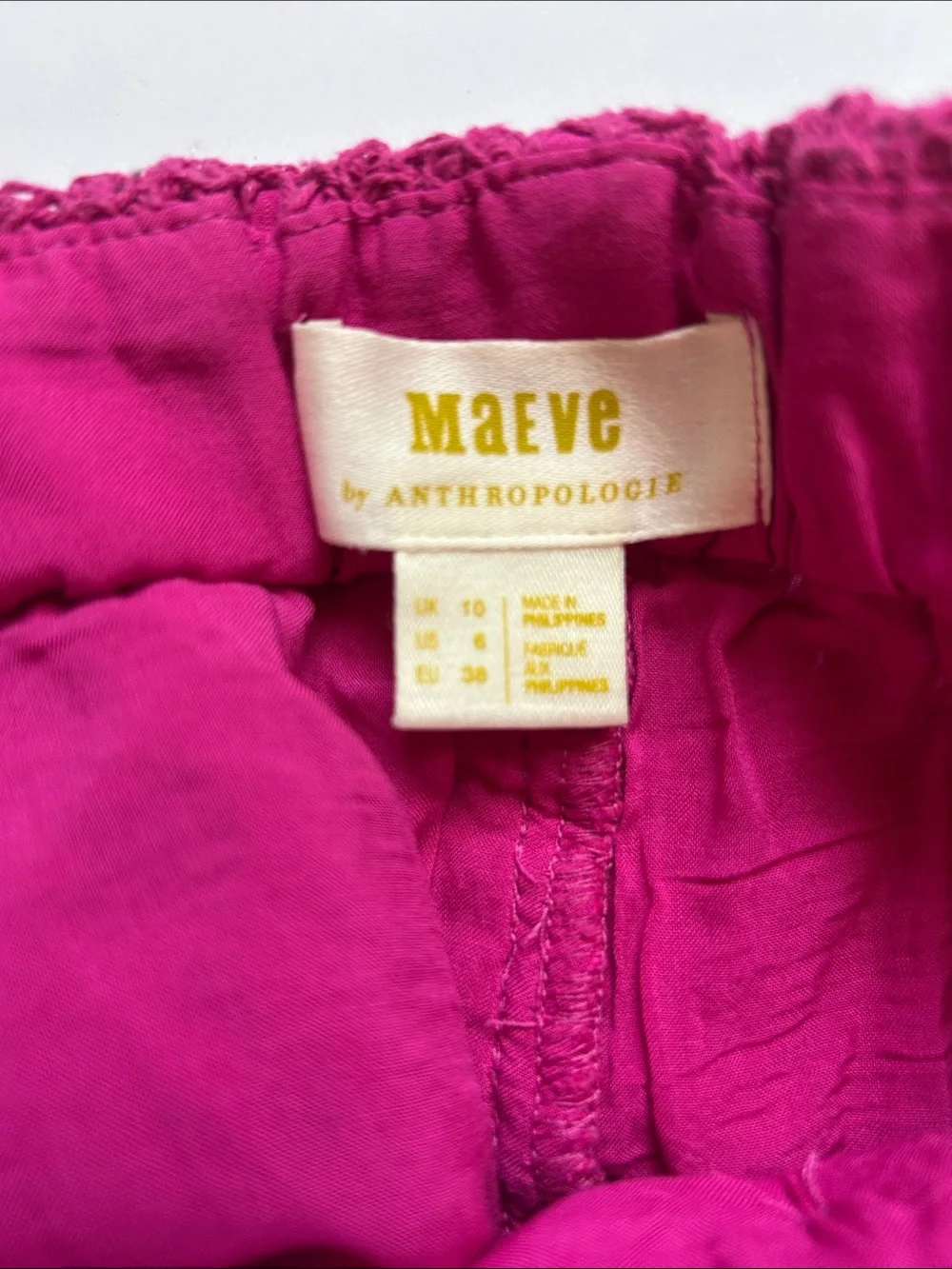 ANTHROPOLOGIE Maeve Crochet Eyelet Shorts size 6 in pink